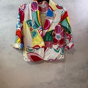 Erin London Multicolor Geometric Top